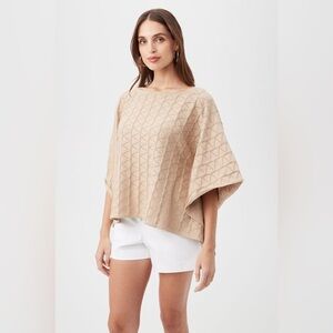 Trina Turk Chic Wrap 2 Sweater sz XS Tan Brown Dressy Casual Relaxed Beach
